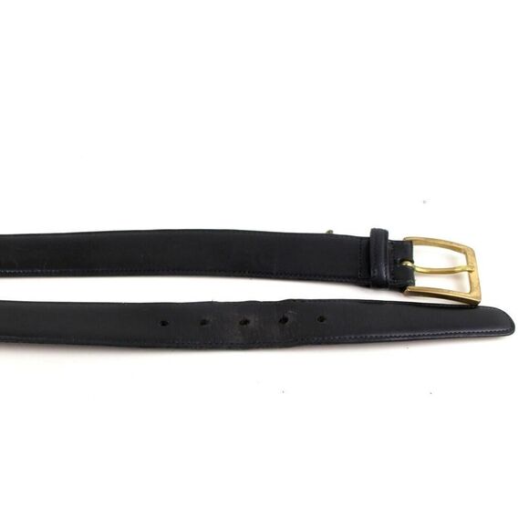 Trafalgar BLACK GENUINE LEATHER 1 1/8"Wd STITCH CASUAL DRESS BELT Size 42 (A43 - Picture 12 of 13